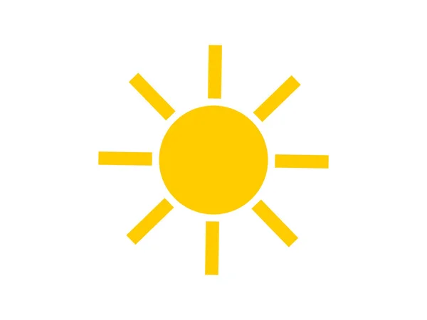 Yellow Sun Warm Hot Weather Forecast Icon Isolated White Background — ストック写真