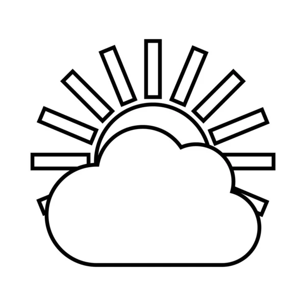 Cloud Sun Linear Icon Weather Forecast Icon Black Outline Isolated — Foto de Stock