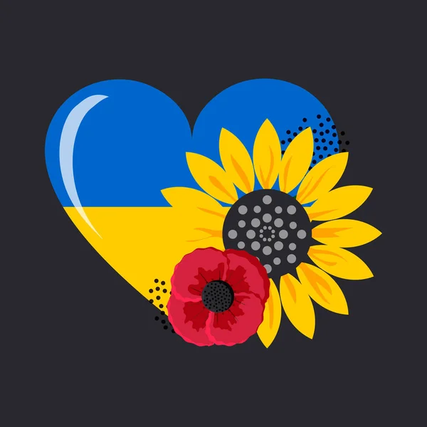 Heart National Colors Flag Ukraine Yellow Blue Decorated Red Spring — стокове фото