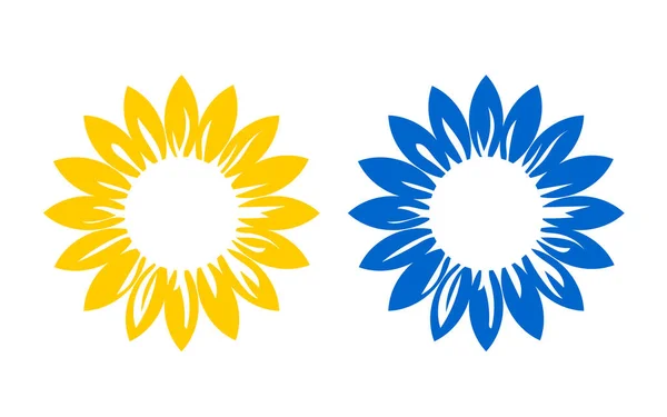 Соняшник Білому Тлі Блакитними Жовтими Пелюстками Символ Дня Пам Яті — стокове фото