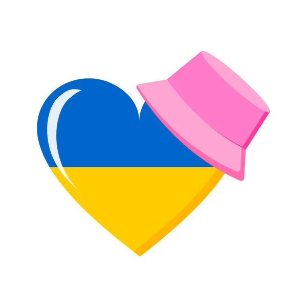 Cuore Nei Colori Della Bandiera Dell Ucraina Decorato Con Simpatico — Foto Stock