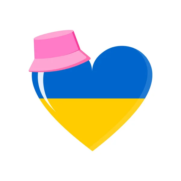 Cuore Nei Colori Della Bandiera Dell Ucraina Decorato Con Simpatico — Foto Stock