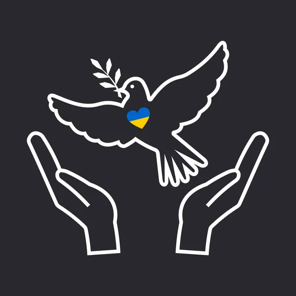 Dove Peace Hands People Who Defending Native Country Aggressor Peace — ストック写真