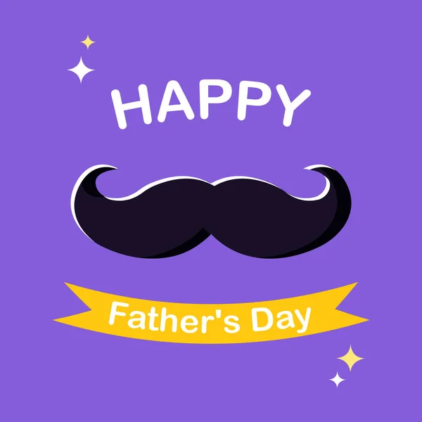 Happy Father Day Modern Postcard Mustache Text Purple Background — ストック写真