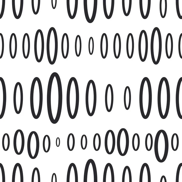 Seamless Modern Pattern Black Zeros White Background Vertical Ellipses Fashion — Stok fotoğraf