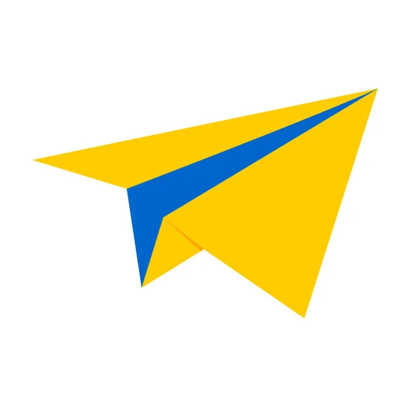 Yellow Airplane Icon White Background Telegram Paper Letter Has Arrived — Stockfoto