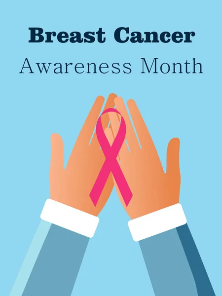 Breast Cancer Awareness Month Pink Ribbon Sign Awareness Support Concept — Stok fotoğraf