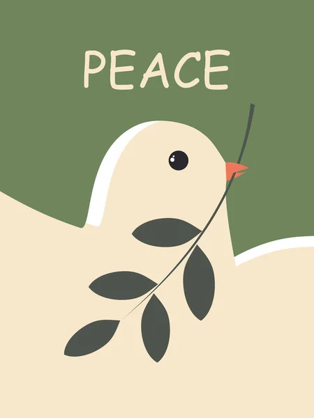 International Day Peace White Dove Green Vertical Poster Peace Ukraine — Stock Photo, Image