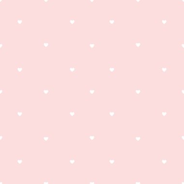 White little hearts against pink background. Seamless cute pattern. 