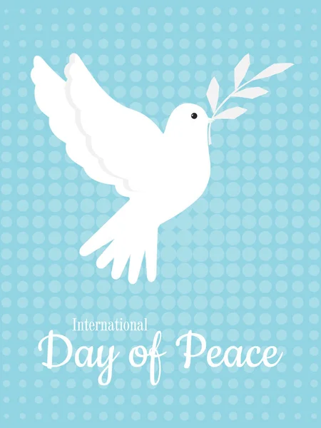 Міжнародний День Миру Білий Голуб Синьому Вертикальному Плакаті — стокове фото