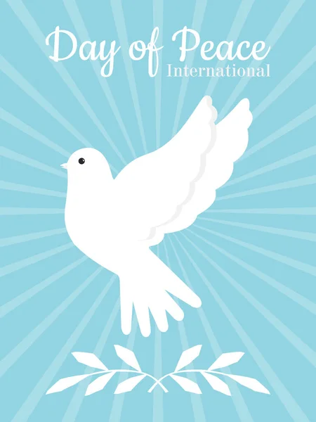International Day Peace White Dove Blue Vertical Poster — Photo
