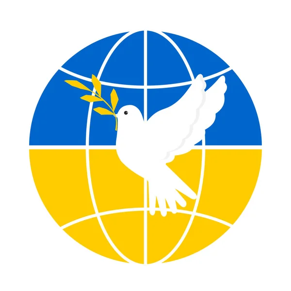 White Dove Background Planet Colors Flag Ukraine Yellow Blue International —  Fotos de Stock