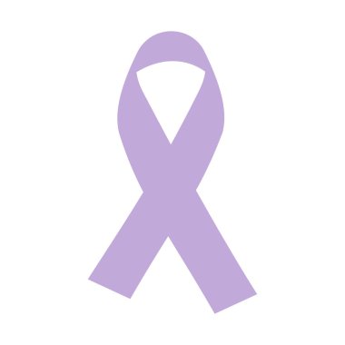 Ribbon lavender on a white background. International Epilepsy Day. March 26. 