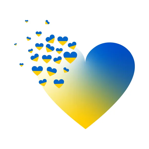 Heart Blue Yellow Peace Ukraine Support Ukrainian People Heart Gradient — Foto Stock