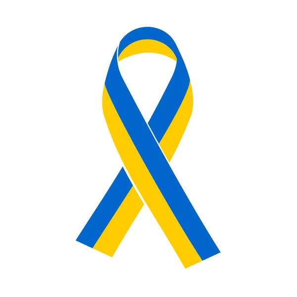 Ribbon National Colors Flag Ukraine Yellow Blue Badge Isolated White — 图库照片