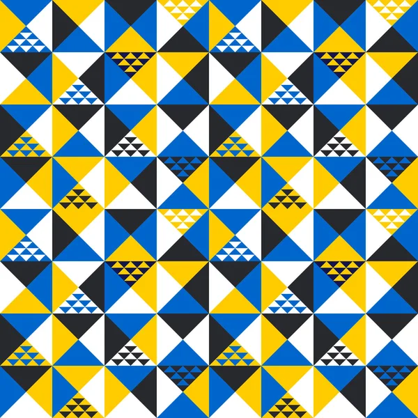 Polygonal Seamless Pattern Trendy Yellow Blue Triangles — Zdjęcie stockowe