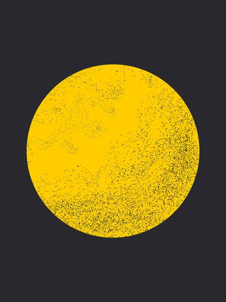 Yellow Big Moon Dotted Texture Black Background Vertical Banner — Stock Photo, Image