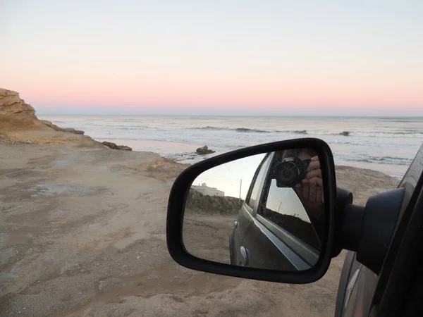 atardecer desde el auto