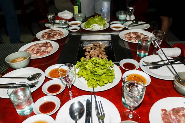 Restaurant in Pjöngjang. Nordkorea — Stockfoto