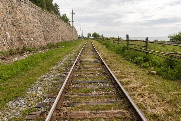 Circum Baikal Railway Železnice Vedoucí Podél Břehu Jezera Bajkal Rusko — Stock fotografie