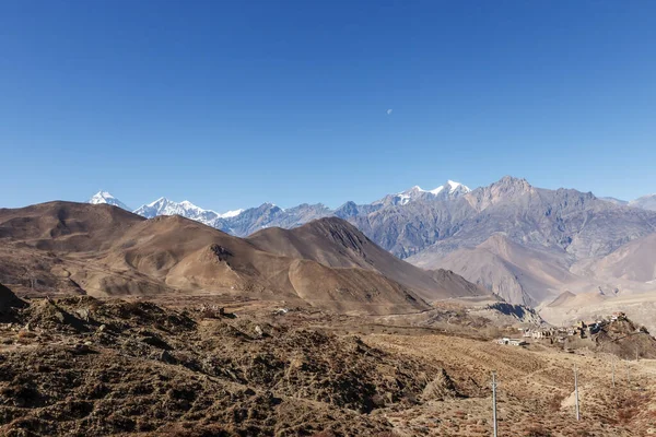 Veduta Del Villaggio Jharkot Distretto Mustang Nepal — Foto Stock