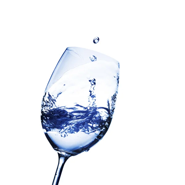 Splashing into glass of water — Stock Photo, Image
