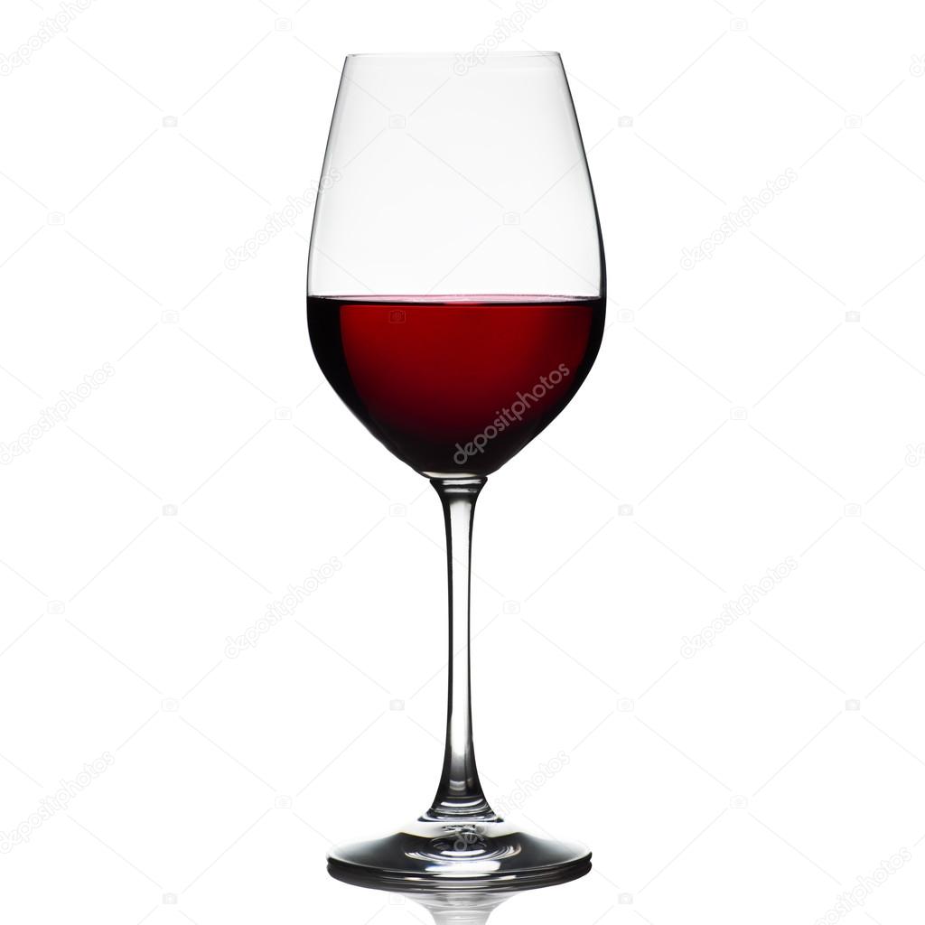 Red wine glass isolated