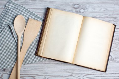 pişirme bir kavram. malzemeler ve mutfak araçları ile eski blan