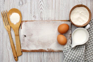 pişirme bir kavram. malzemeler ve mutfak araçları