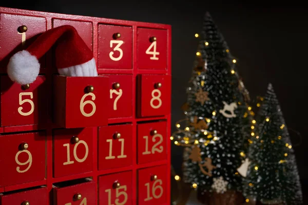 Rode adventskalender 6 december Sint Nicolaasdag — Stockfoto