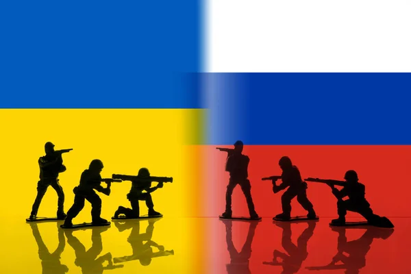 Concepto de conflicto militar Rusia y Ucrania — Foto de Stock