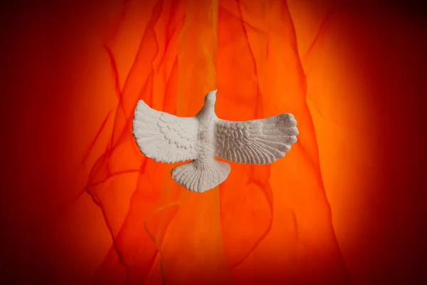 Pentecost Sunday. Pentecost background with flying dove — Stok fotoğraf