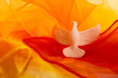 Pentecost Sunday. Pentecost background with flying dove clipart