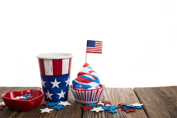 Día Independencia Americana Celebración Concepto Días Festivos Cupcake Vajilla Desechable — Foto de Stock