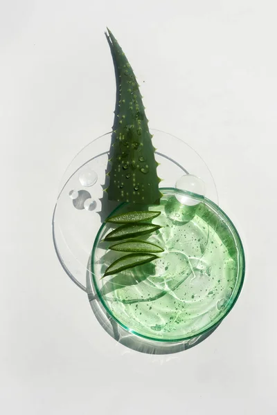 Abstraktní Kosmetická Laboratoř Aloe Vera Kosmetický Přípravek Přírodní Ingredience Laboratorní — Stock fotografie