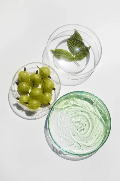 Abstract Cosmetic Laboratory Organic Cosmetics Gooseberrys — Stock fotografie