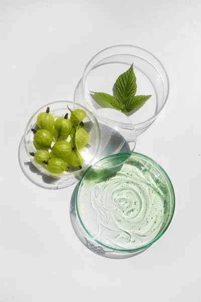 Abstract Cosmetic Laboratory Organic Cosmetics Gooseberrys — 图库照片