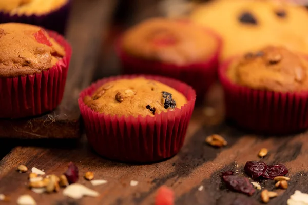 delicious homemade muffins with toasted nuts and seeds to enjoy with the family