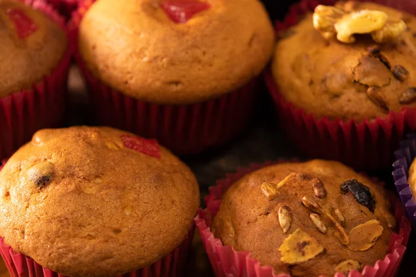 delicious homemade muffins with toasted nuts and seeds to enjoy with the family