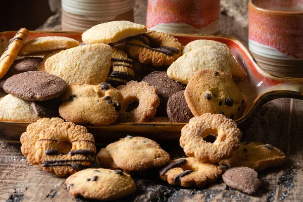 Biscoitos Caseiros Leite Chocolate Para Delicioso Lanche Imagens Royalty-Free