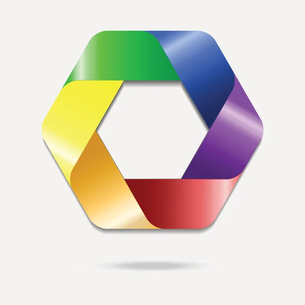 Colorful hexagon logo — Stock Vector