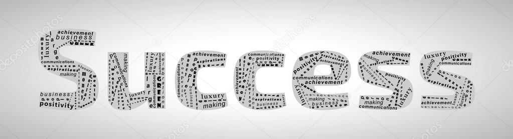 Success concept made with words