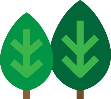 Süsleme veya harita için ağaç simgesi düz vektör biçimi