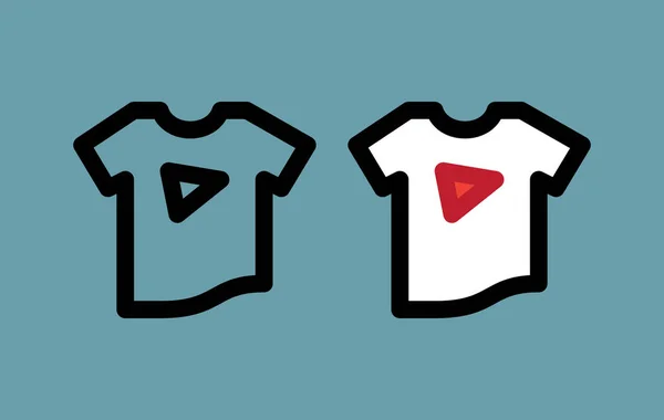 Tshirt Γραμμή Εικονίδιο Στυλ Περίγραμμα Και Γεμάτο Περίγραμμα Στυλ — Διανυσματικό Αρχείο
