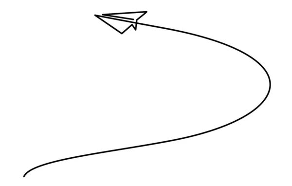 Dessin Ligne Continue Papier Avion Volant Haute Croissance Illustration Vectorielle — Image vectorielle