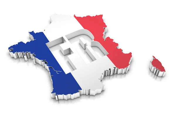 3D map of France — Stock Photo, Image