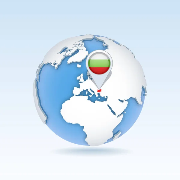 Bulgaria Mapa Del País Bandera Situada Mundo Mapa Del Mundo — Archivo Imágenes Vectoriales