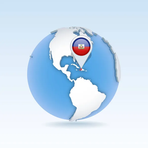 Haiti Mapa País Bandeira Localizada Globo Mapa Mundo Ilustração Vetorial —  Vetores de Stock