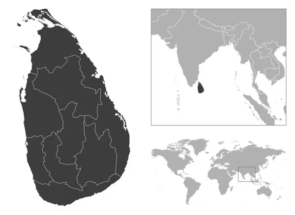 Sri Lanka Descrizione Dettagliata Del Paese Posizione Sulla Mappa Del — Vettoriale Stock