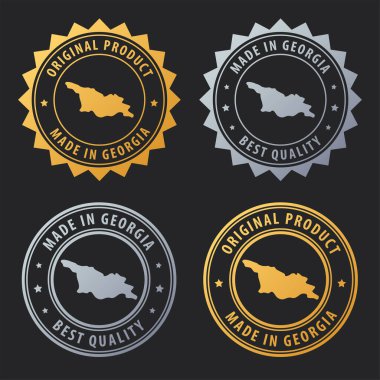 Georgia yapımı. Altın ve gümüş damgalı. En iyi kalite Orijinal ürün. Vektör illüstrasyonu